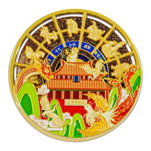 (原创现货)景区文创北京故宫奔跑的屋脊瑞兽金属转动流沙冰箱贴