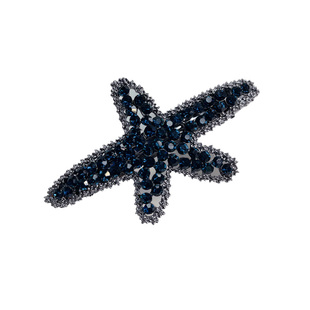 韩款优雅水钻海星五角星弹簧夹发卡女后脑勺半扎马尾发夹头饰顶夹