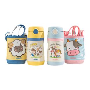 【旗舰店】膳魔师儿童保温杯带手柄吸管学饮杯幼儿园宝宝便携水杯