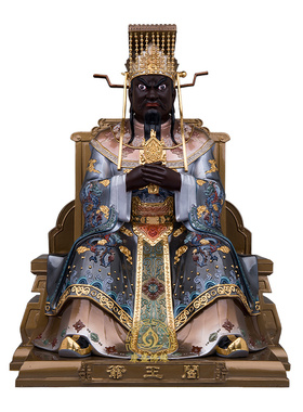 阎王爷神像阎罗王16英寸铜彩