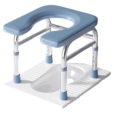 坐便器老人移动马桶不锈钢可升降简易孕妇防滑便凳蹲坑神器防溅水