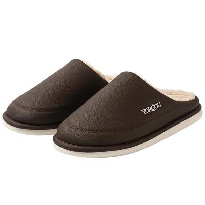 远港男士2024年新款PU防水棉拖鞋