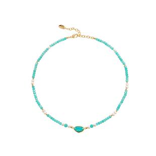 Amber Lollipop天河石项链女淡水珍珠宝石吊坠颈链2026新款锁骨链