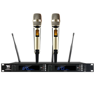 TKL RX80 无线话筒一拖二舞台专业级防啸叫户外远距离真分集高端麦克风家用唱歌KTV专用U段调频远程K歌卡拉ok
