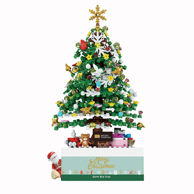 积木圣诞礼物儿童音乐盒拼搭玩具