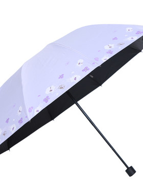 天堂伞晴雨伞加大黑胶三折伞
