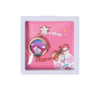 卡通清晰数字玫瑰金怀表钥匙扣挂表学生考试用石英男女手表护士表