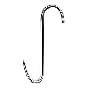 加粗S型晒腊肉挂钩304不锈钢大号实心挂猪肉香肠烤鸭尖头挂肉钩子