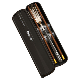 316不锈钢筷子勺子套装一人用便携餐具盒上班族小学生外带收纳盒