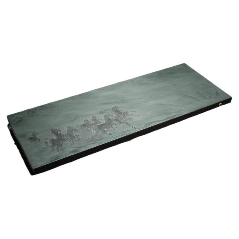 干湿两用歙砚石茶盘高档