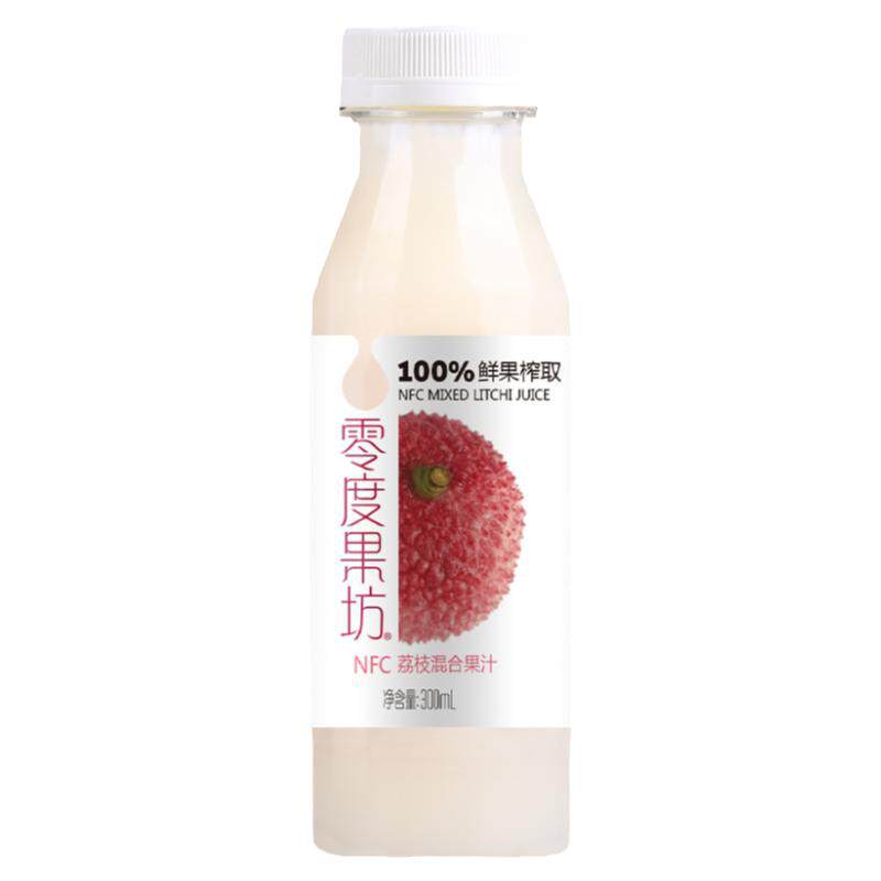零度果坊NFC荔枝汁300ml*5瓶包邮