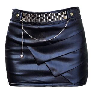 pu皮裙超短裙一步裙半身裙女秋冬季女式性感紧身包臀裙短包裙群子