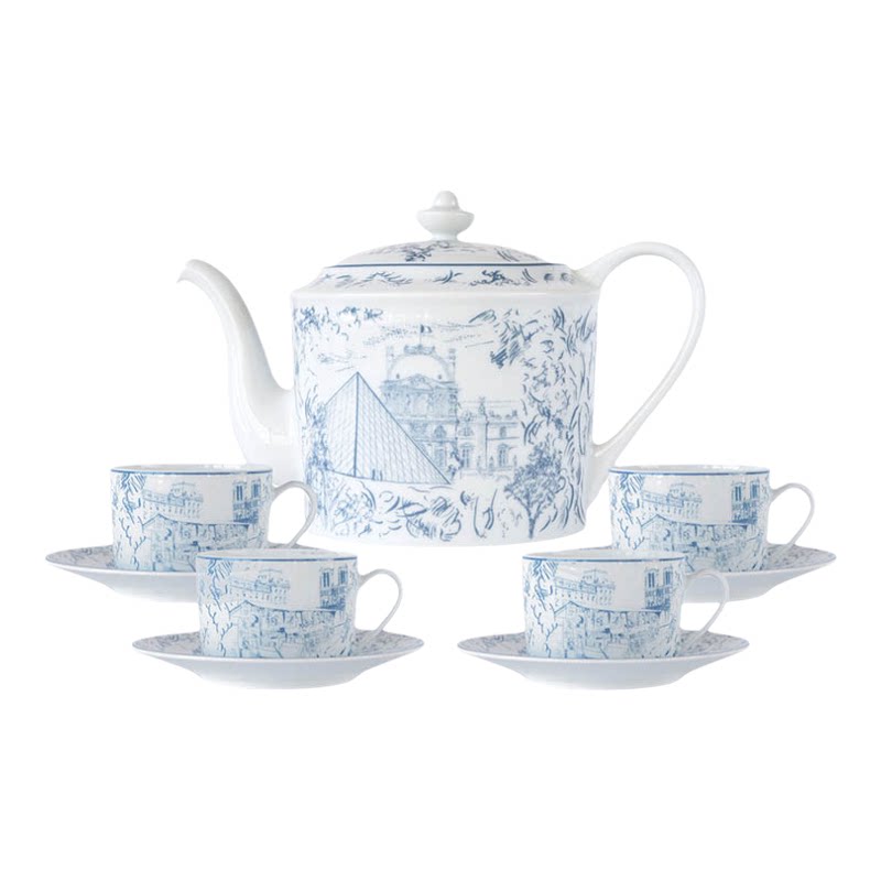 【自营】Bernardaud/柏图进口漫步巴黎咖啡杯马克杯茶杯茶壶套装