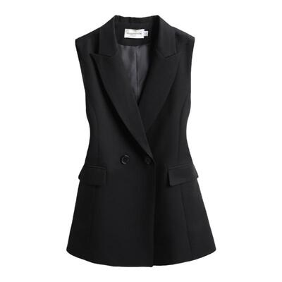 双排扣时尚显瘦中长款西装领