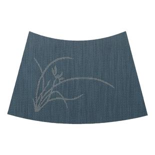 新中式国风兰花扇形餐垫高级感防水家用餐桌垫西餐垫可水洗速干