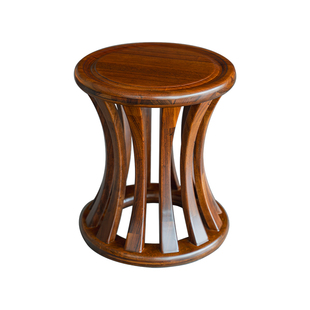 新中式乌金木实木鼓凳圆凳矮墩坐墩茶凳家用餐桌凳子古筝凳琴凳子
