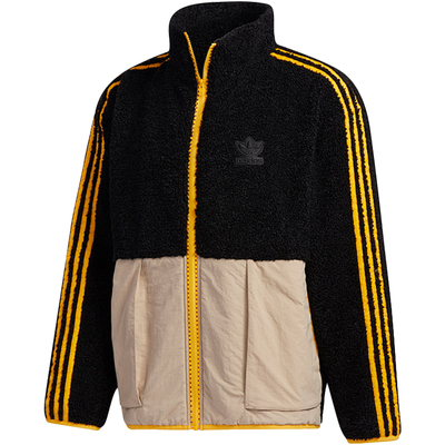 adidas三叶草休闲拼接情侣款外套