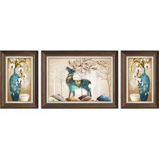 美式客厅装饰画高档大气沙发背景墙挂画欧式手绘油画2026新款壁画