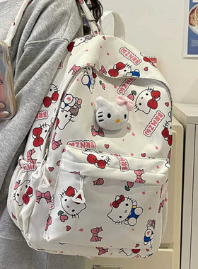 凯蒂猫书包十大品牌初中女大容量小学生五六年级hello双肩包kitt
