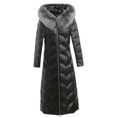 冬季海宁新款韩版加厚真皮羽绒服