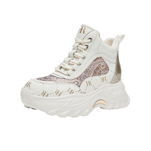 HR赫莲娜老爹鞋2025冬季新款高帮女鞋子厚底新中式加绒加厚雪地靴