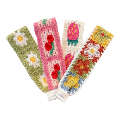 针织刺绣魔术贴发带前额刘海发箍