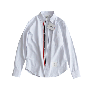 TB衬衫情侣装冬季装男女潮牌纯色bf风学生班服牛津纺结婚照白衬衣