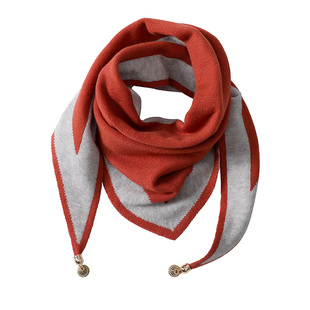 冬季爆款加厚三角巾网红热卖围巾双面双色保暖百搭针织护颈围脖女