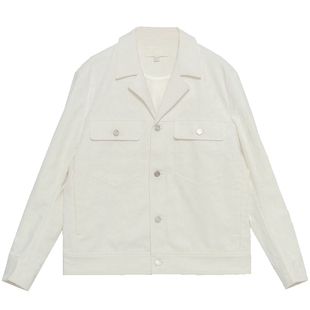 EHE男装白色提花肌理高阶简约棉质透气薄款夹克外套男秋季新款