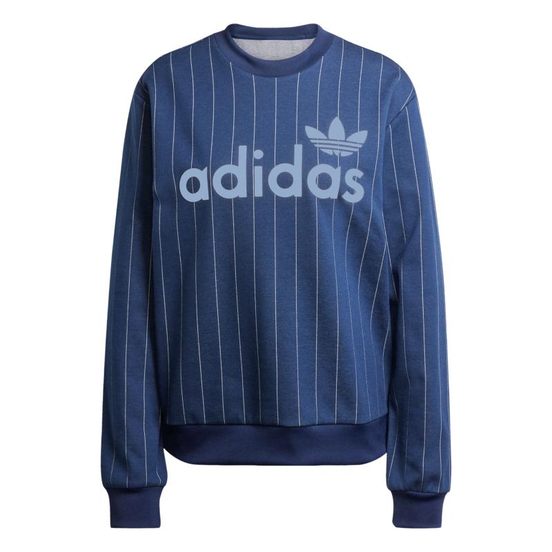 宽松复古条纹运动套头衫女装秋季新款adidas阿迪达斯三叶草JJ3488