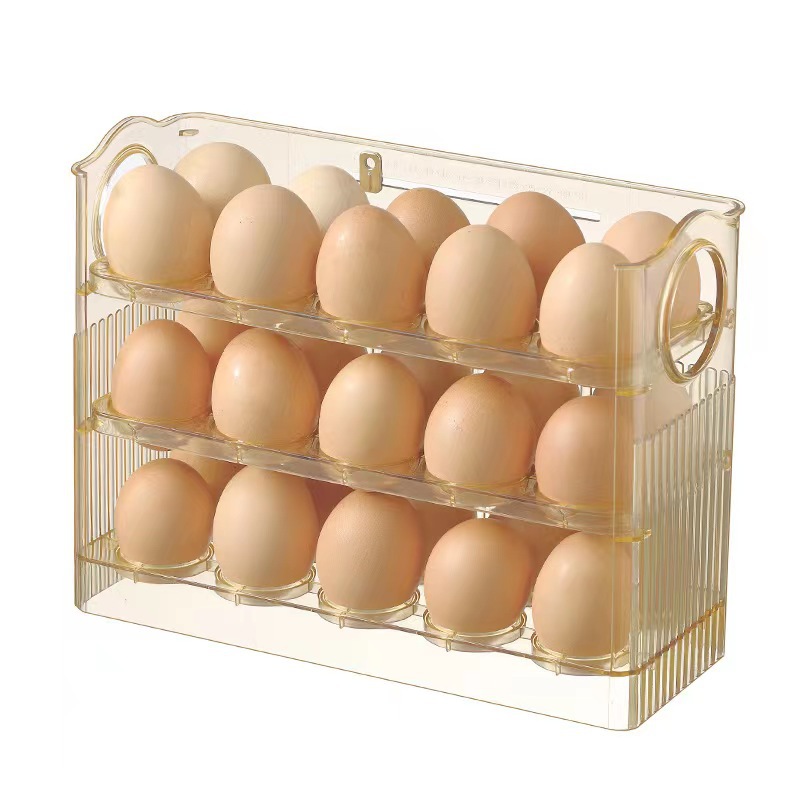 鸡蛋收纳盒冰箱侧门翻转收纳架家用保鲜盒食品级专用放装鸡蛋架托