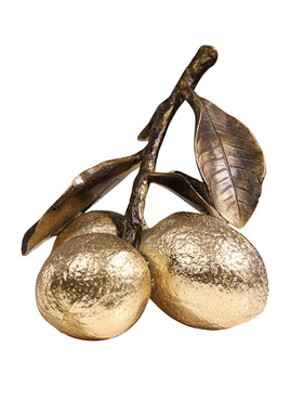 一匚复古金色柠檬树脂桌面摆件