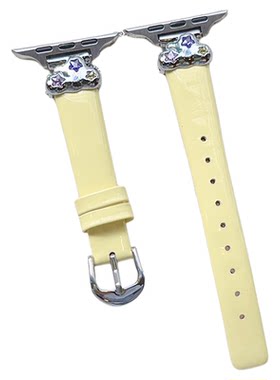 适用iwatch表带云朵金属亮皮