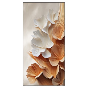 抽象艺术玄关装饰画高级感走廊过道尽头挂画入户正对门砂岩画壁画