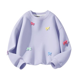 迪士尼春装儿童时髦百搭校园上衣女童洋气卫衣中大童休闲可爱衣服