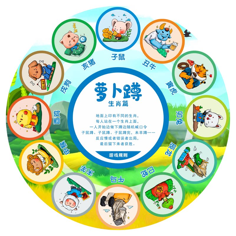 萝卜蹲游戏地贴加厚耐磨防滑