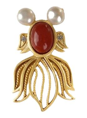 满肉鱼儿吊坠鸿运沙金故宫仿鱼眼