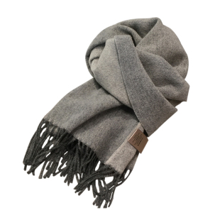 WOOL100%纯羊毛围巾流苏双面纯色羊绒披肩两用情侣外搭保暖围脖冬