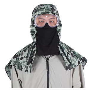 牛仔披肩防尘帽子防雾一体劳保风帽工业粉尘防护帽工地搬运工作帽