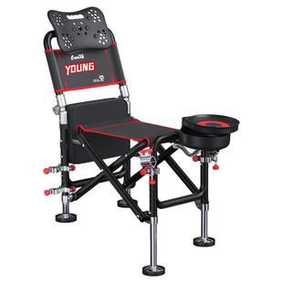 羚特 6档可躺钓椅新款钓鱼骑士椅子折叠便携野钓全地形轻便坐椅