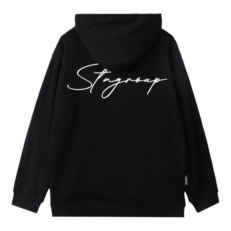 STA字母印花连帽卫衣加绒