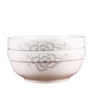 （2只装）面碗6英寸汤碗陶瓷大号碗家用汤碗大碗饭碗可微波炉面碗