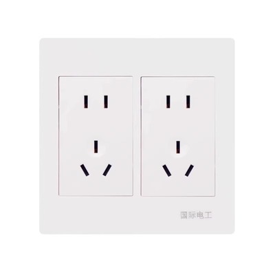 120型大面板白色十孔三开五孔插