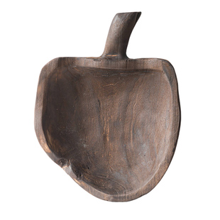 黑韵果勺盘复古做旧侘寂风客厅茶几玄关摆件果盘零食盘干果盘创意