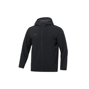 正品安德玛外套男秋冬梭织加绒户外防风运动休闲连帽夹克22600401