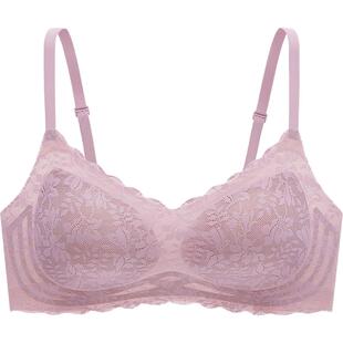 【小线条】伊维斯软支撑大胸显小无痕内衣无钢圈透气文胸蕾丝胸罩