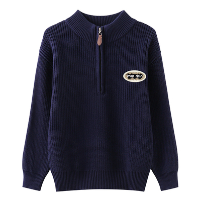 男童毛衣纯棉秋冬款加绒加厚