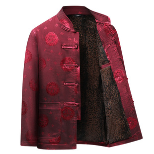 爸爸冬季棉衣男唐装中老年加厚保暖棉袄寿星老人衣服生日爷爷婚礼