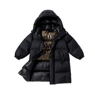 Bluem中大童鸭绒羽绒服秋冬季新款男童外套长款儿童衣服保暖冬装