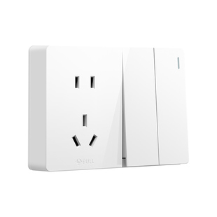 公牛二开五孔带开关插座86型明装家用两2开单双开双控带5五孔面板